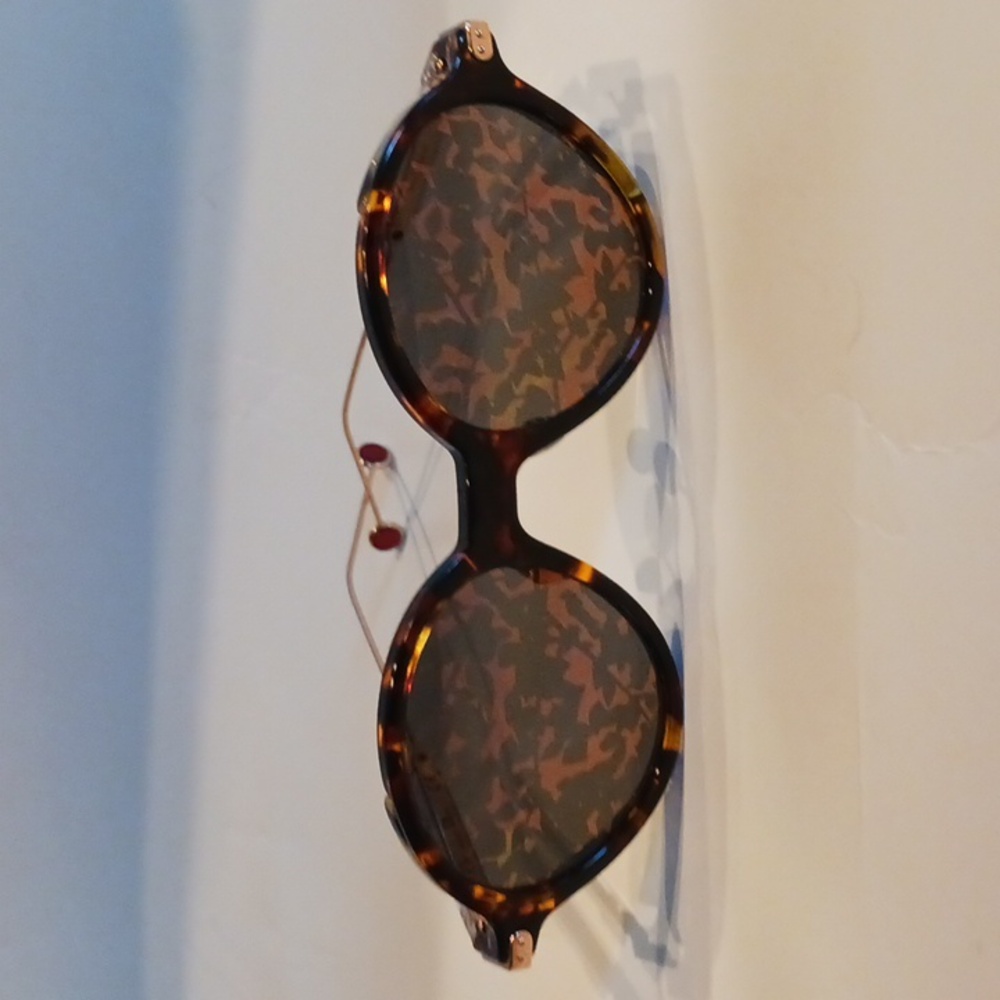 Dior Tortoiseshell Round Sunglasses with Brown Lenses